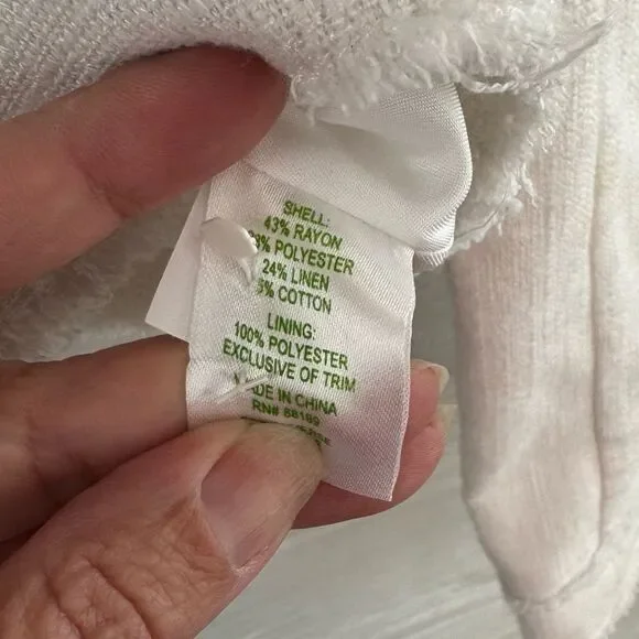 Lilly Pulitzer Millie Fringe Linen Blend Button Up Jacket - Picture 7 of 7